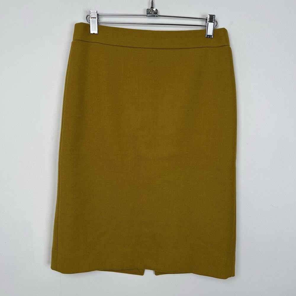 J. Crew Women's Size 4 Yellow No. 2 Pencil Skirt 100% Wool Career Office Teacher